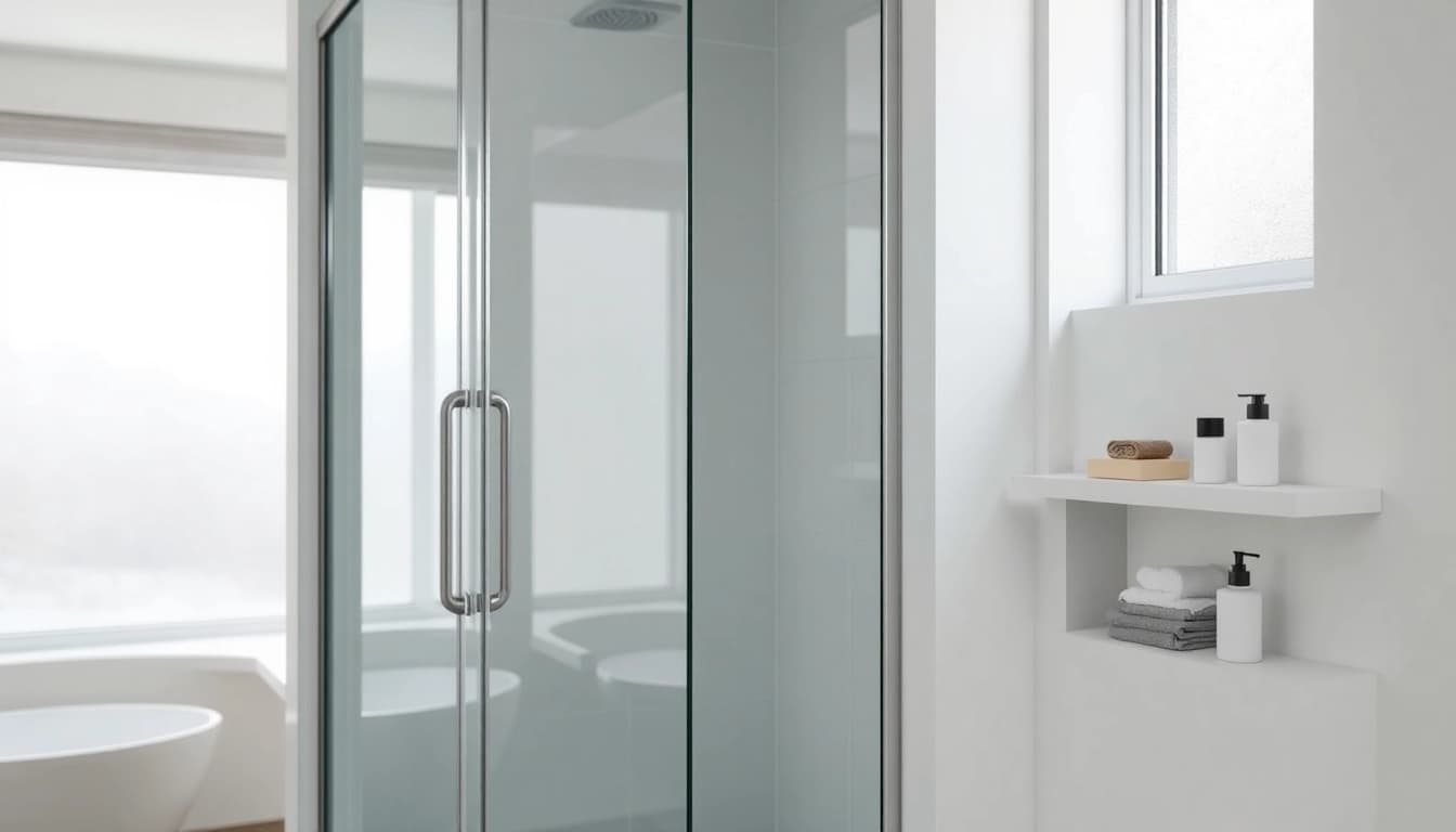 Praktische duschkabine 100x100 pendeltür in einem modernen Badezimmer mit eleganten Details.