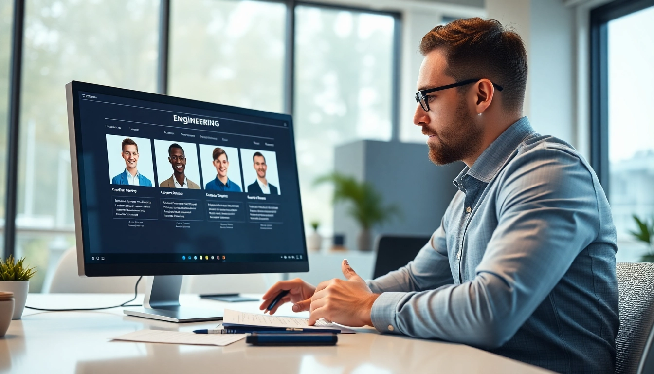 Headhunter Ingenieure analysieren Lebensläufe in einem modernen Büro.