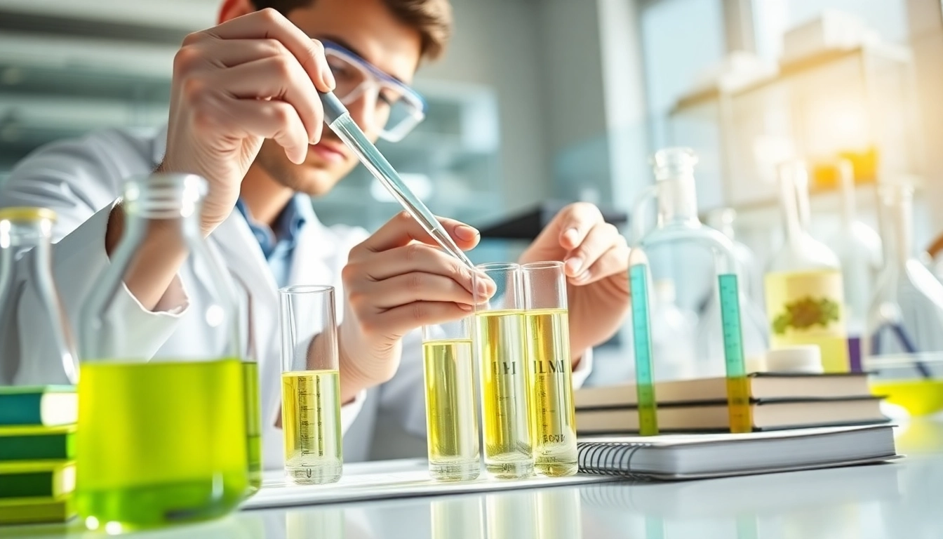 Analyse von lipase-Enzymen in einem modernen Labor, erfasst durch einen Wissenschaftler mit Pipetten.
