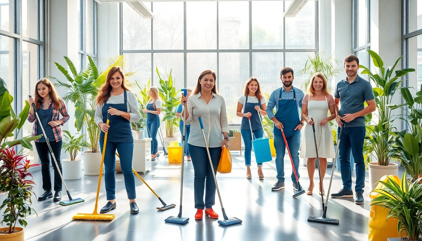 Berlin gebäudereinigung – Professional cleaning team enhancing a vibrant office space.
