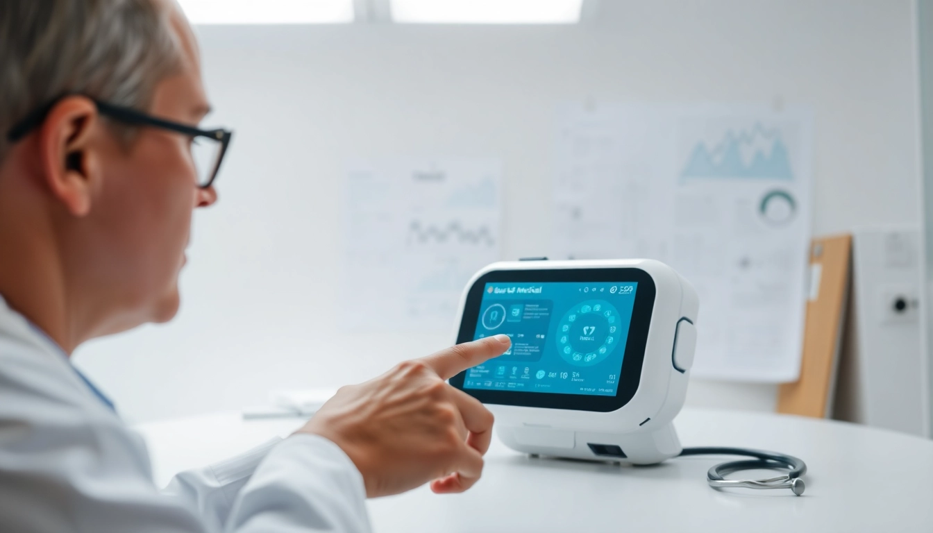 Interacting with deus medical device in a professional medical environment.