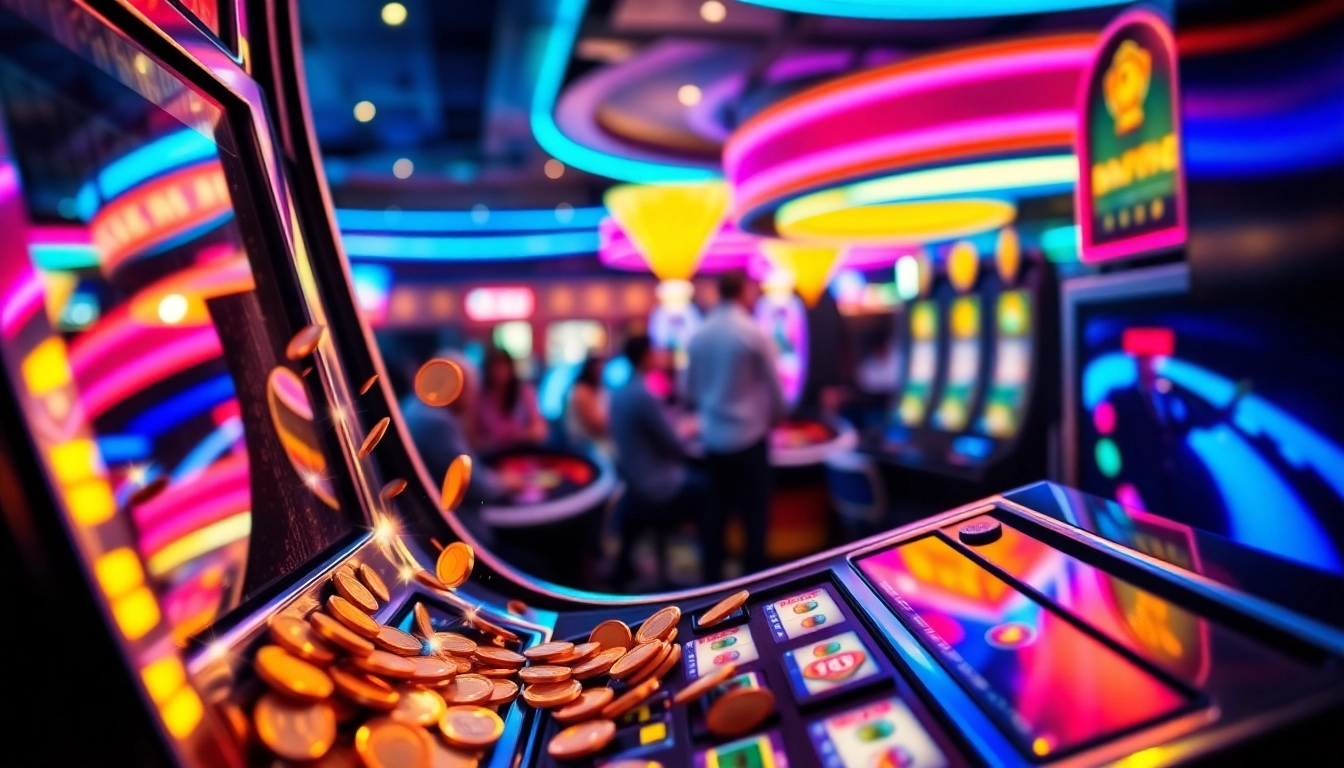 Slotmaschine im Casino mit aufregendem Ambiente auf casinospielen.de