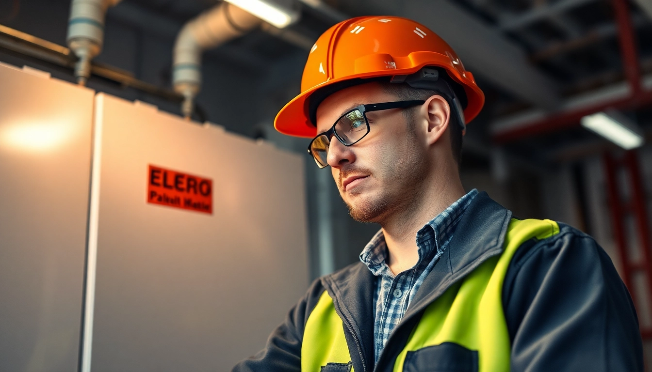 Techniker führt eine DGUV V3 Prüfung durch, sicherstellt die elektrische Betriebssicherheit.