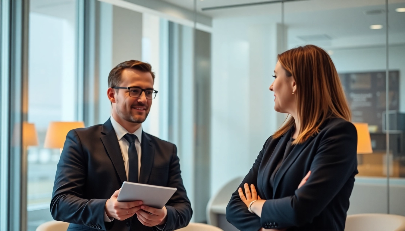 Professioneller Headhunter führt ein Gespräch mit einem Kandidaten in einem modernen Büro