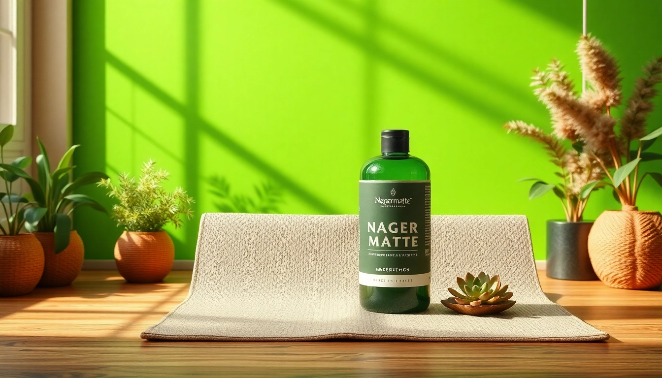 Nagermatte showcased in a vibrant setting, highlighting its eco-friendly design and texture.