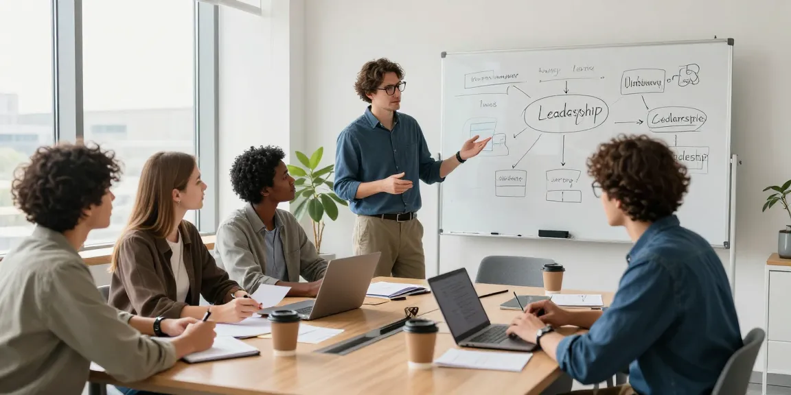 Diskussion über Micromanagement-Chef in modernem Büro mit Teammitgliedern und Notizen.