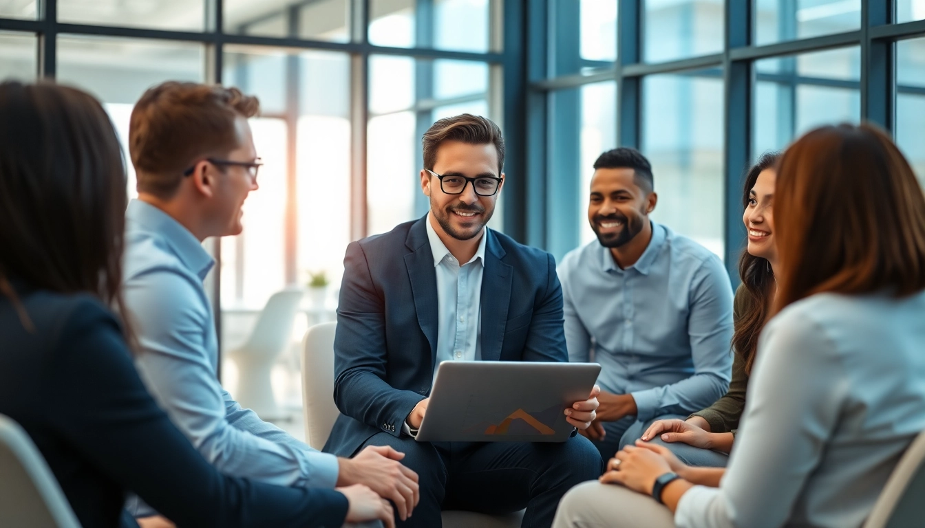 Der Headhunter IT berät seine Klienten während eines Meetings in einem modernen Büro.