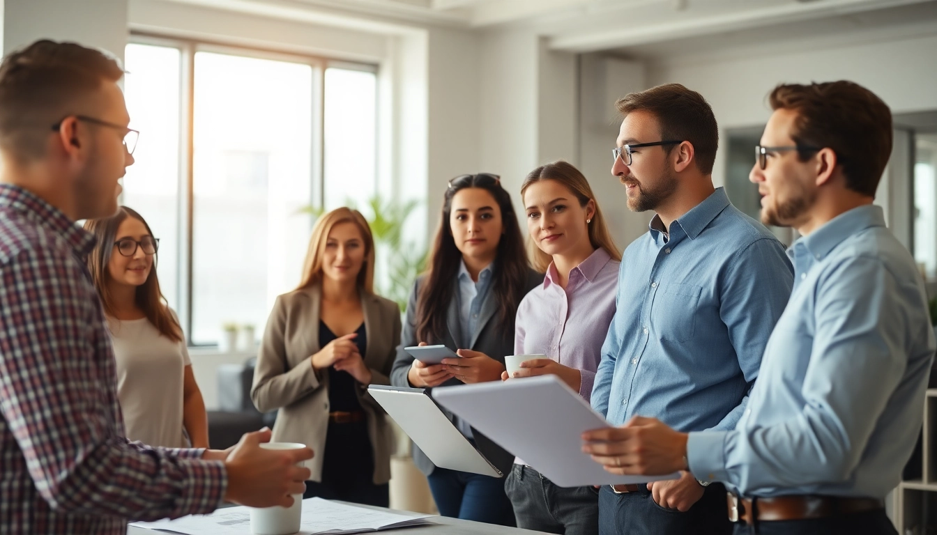 Headhunter Ingenieure im Gespräch über innovative Projekte in einem modernen Büro.