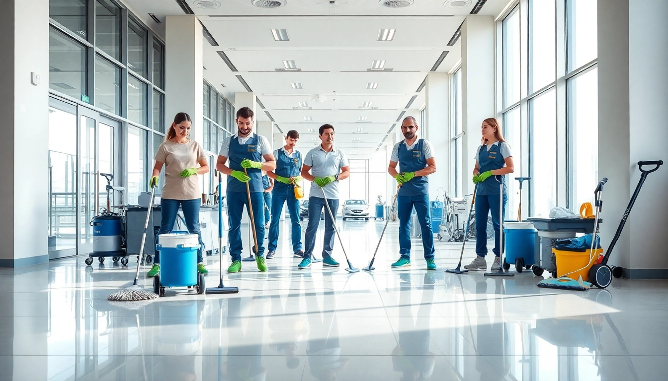 Efficient Gebäudereinigung Ulm services showcased by a professional cleaning team in action.