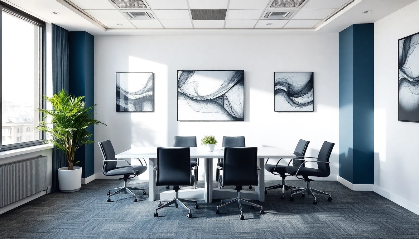 Visualisieren Sie die professionelle Atmosphäre eines Headhunter Düsseldorf Büros mit modernem Design und natürlichem Licht.