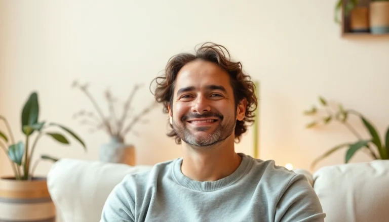 Chaker Cheniti, Hypnosecoach, strahlt Vertrauen und Empathie in seinem ruhigen Beratungsraum aus, um Klienten zu helfen.