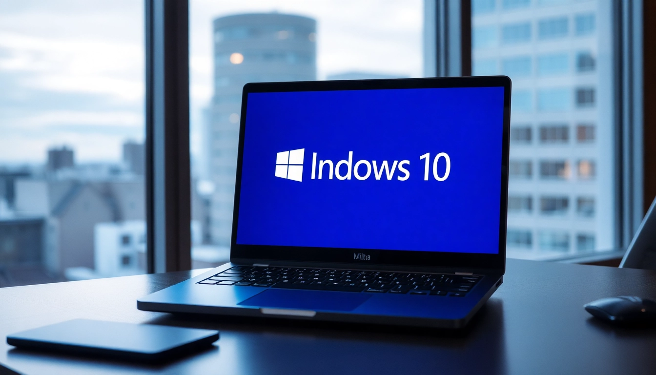Windows 10 Download Kostenlos Deutsch auf einem modernen Laptop, der eine benutzerfreundliche Oberfläche zeigt.