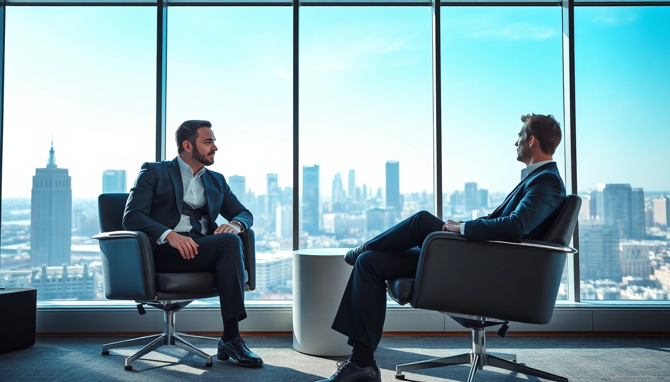 Headhunter IT interviewt Kandidaten in einem modernen Büro.