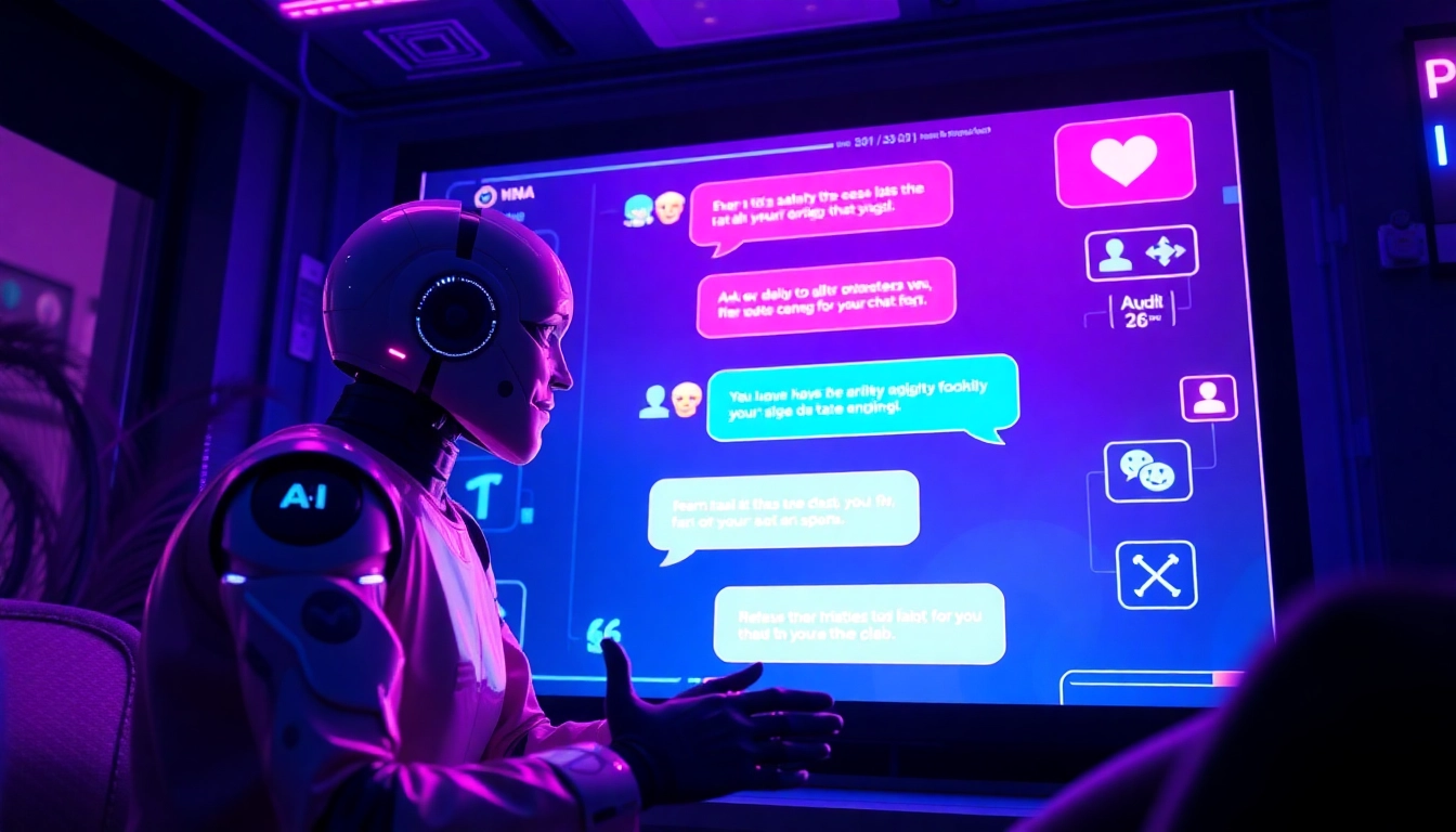 Porn AI chat interface featuring a playful interaction with engaging chat bubbles and emojis.