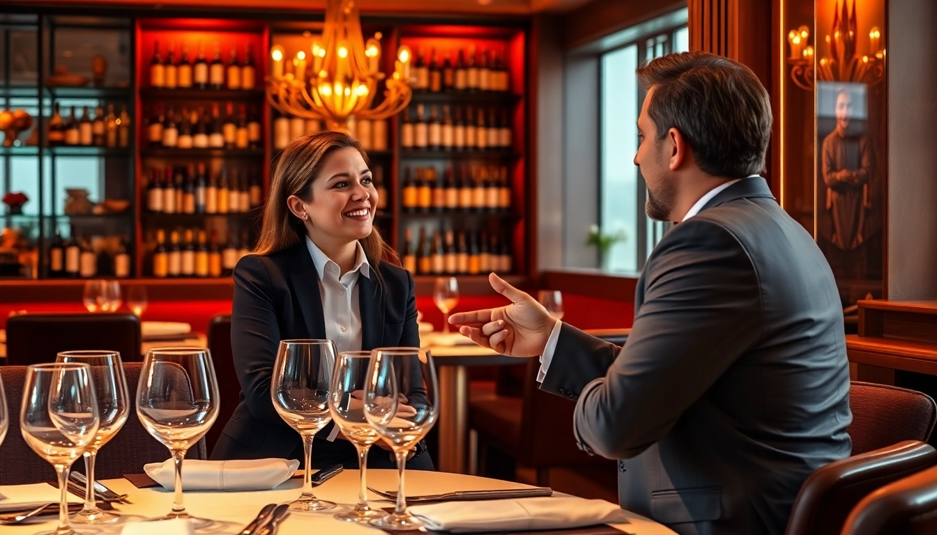 Headhunter Gastronomie consultant discussing recruitment strategies with a restaurant manager.