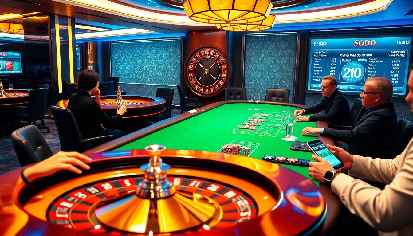 Experience the thrill of SODO 66 at a luxurious casino poker table.