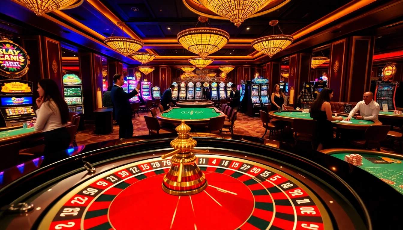 Players enjoying vibrant casino action at go8, featuring roulette and poker tables.