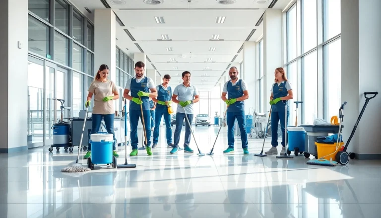 Efficient Gebäudereinigung Ulm services showcased by a professional cleaning team in action.